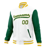 Custom White & Kelly-Green Solid Color Varsity Jacket JA01240607WX584