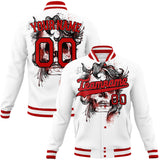 Custom White & Red 3D Pattern Skull Varsity Jacket JA01240607WX587