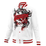 Custom White & Red 3D Pattern Skull Varsity Jacket JA01240607WX587