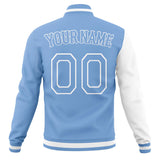 Custom White & Light-Blue Split Varsity Jacket JA01240607WX588