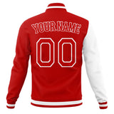 Custom White & Red Split Varsity Jacket JA01240607WX589