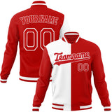 Custom White & Red Split Varsity Jacket JA01240607WX589