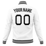 Custom White & Black Solid Color Varsity Jacket JA01240607WX591