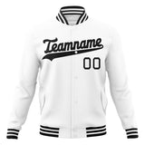 Custom White & Black Solid Color Varsity Jacket JA01240607WX591