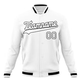 Custom White & Black Solid Color Varsity Jacket JA01240607WX592