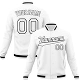 Custom White & Black Solid Color Varsity Jacket JA01240607WX592