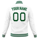 Custom White & Kelly-Green Solid Color Varsity Jacket JA01240607WX593