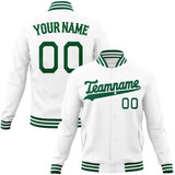 Custom White & Kelly-Green Solid Color Varsity Jacket JA01240607WX593