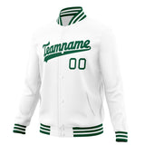 Custom White & Kelly-Green Solid Color Varsity Jacket JA01240607WX593