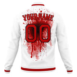 Custom White & Red 3D Pattern Design Varsity Jacket JA01240607WX597