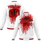 Custom White & Red 3D Pattern Design Varsity Jacket JA01240607WX597