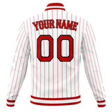 Custom White & Red Red Pinstripe Varsity Jacket JA01240607WX598