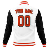 Custom White & Black Solid Color Varsity Jacket JA01240607WX601