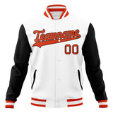 Custom White & Black Solid Color Varsity Jacket JA01240607WX601