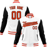 Custom White & Black Solid Color Varsity Jacket