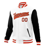 Custom White & Black Solid Color Varsity Jacket JA01240607WX601