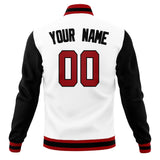 Custom White & Black Solid Color Varsity Jacket JA01240607WX603