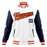 Custom White & Black Solid Color Varsity Jacket JA01240607WX605