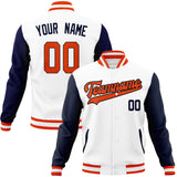 Custom White & Black Solid Color Varsity Jacket