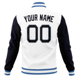 Custom White & Black Solid Color Varsity Jacket JA01240607WX607