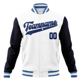 Custom White & Black Solid Color Varsity Jacket JA01240607WX607