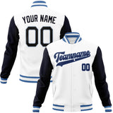 Custom White & Black Solid Color Varsity Jacket