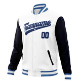 Custom White & Black Solid Color Varsity Jacket JA01240607WX607