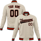 Custom Cream & Black Solid Color Varsity Jacket