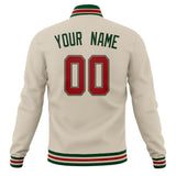 Custom Cream & Kelly-Green Solid Color Varsity Jacket JA01240607WY093