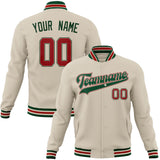 Custom Cream & Kelly-Green Solid Color Varsity Jacket JA01240607WY093