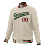 Custom Cream & Kelly-Green Solid Color Varsity Jacket JA01240607WY093