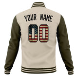 Custom Cream & Olive Vintage Usa Flag Varsity Jacket JA01240607WY098