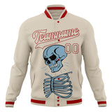 Custom Cream & Red Skull Fashion 3D Varsity Jacket JA01240607WY099