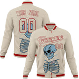 Custom Cream & Red Skull Fashion 3D Varsity Jacket JA01240607WY099