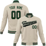 Custom Cream & Black Solid Color Varsity Jacket JA01240607WY103