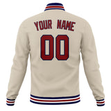 Custom Cream & Crimson Solid Color Varsity Jacket JA01240607WY106