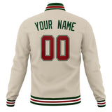 Custom Cream & Kelly-Green Solid Color Varsity Jacket JA01240607WY108