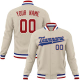 Custom Cream & Royal Solid Color Varsity Jacket