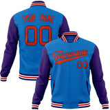 Custom Electric-Blue & Purple Solid Color Varsity Jacket JA01240607WY164