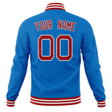 Custom Electric-Blue & Red Solid Color Varsity Jacket JA01240607WY166