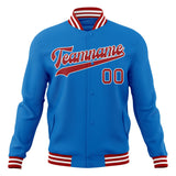 Custom Electric-Blue & Red Solid Color Varsity Jacket JA01240607WY166