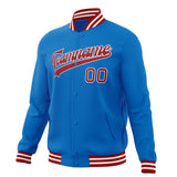 Custom Electric-Blue & Red Solid Color Varsity Jacket JA01240607WY166