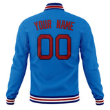 Custom Electric-Blue & Red Solid Color Varsity Jacket JA01240607WY172