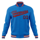 Custom Electric-Blue & Red Solid Color Varsity Jacket JA01240607WY172