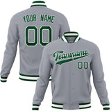 Custom Gray & Kelly-Green Solid Color Varsity Jacket