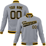 Custom Gray & Black Solid Color Varsity Jacket JA01240607WY194