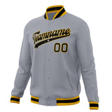 Custom Gray & Black Solid Color Varsity Jacket JA01240607WY194