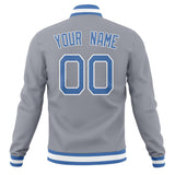 Custom Gray & Light-Blue Solid Color Varsity Jacket JA01240607WY199