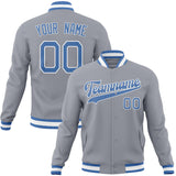 Custom Gray & Light-Blue Solid Color Varsity Jacket JA01240607WY199