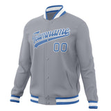 Custom Gray & Light-Blue Solid Color Varsity Jacket JA01240607WY199